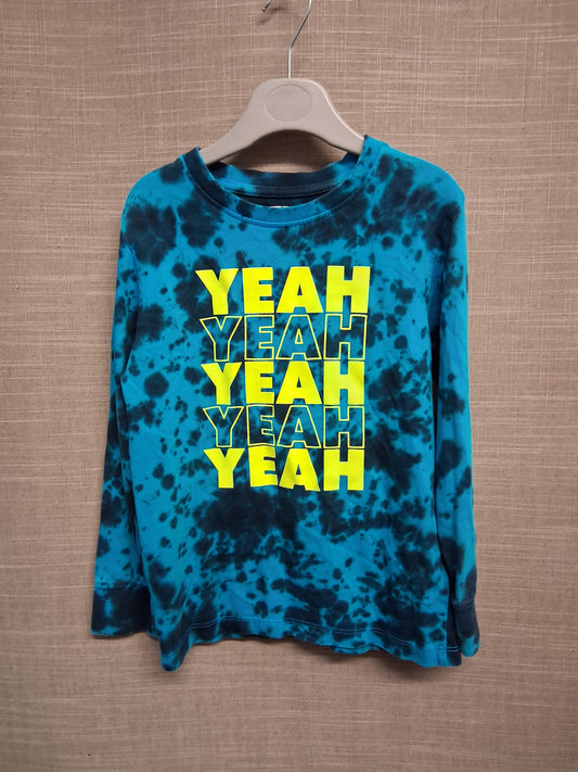 Next Boys Blue Tie Dye Long Sleeve T-Shirt Yeah! Age 4-5 Years