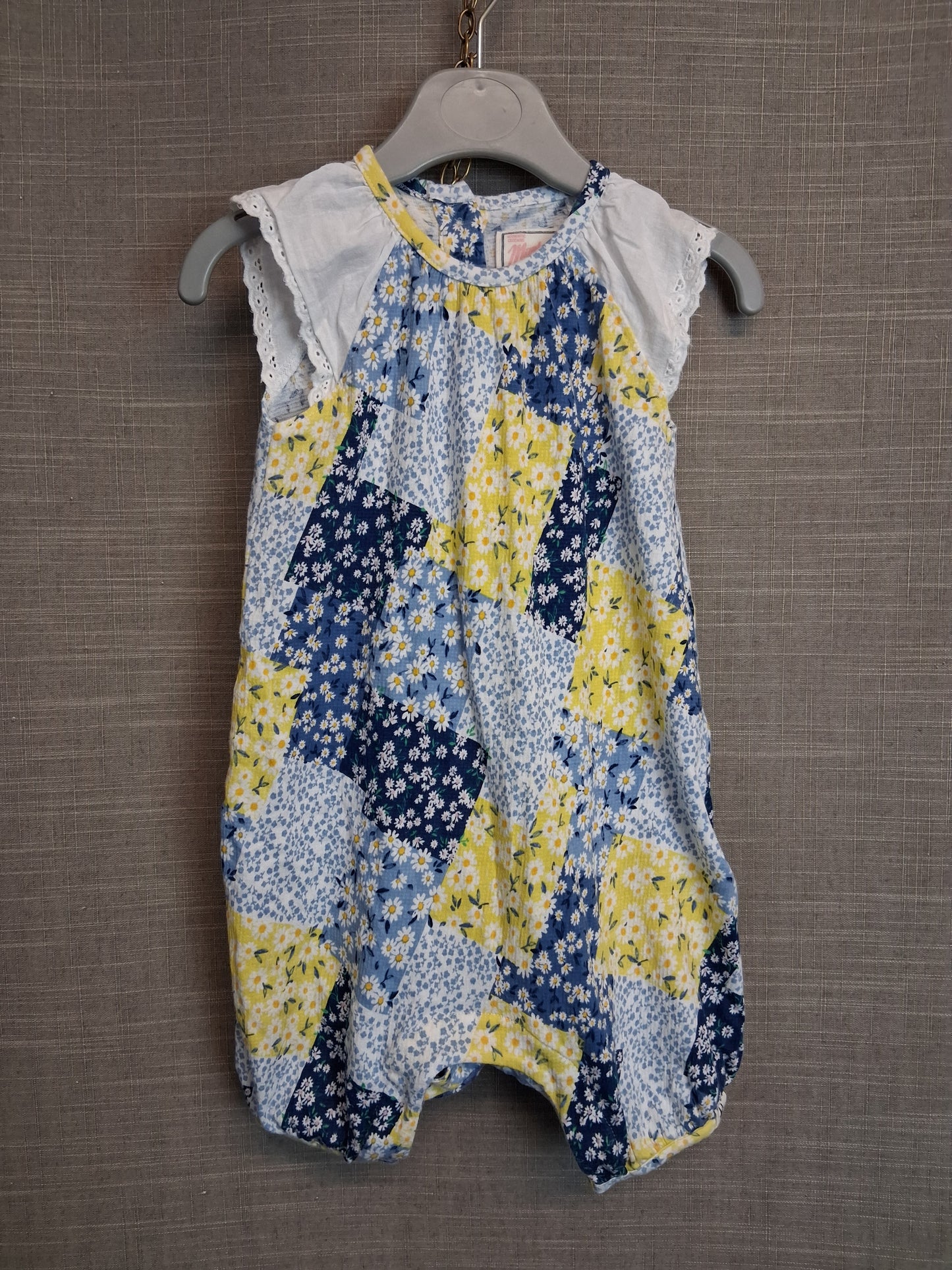Mantaray Girls Blue Floral Jersey Romper Age 9-12 Months