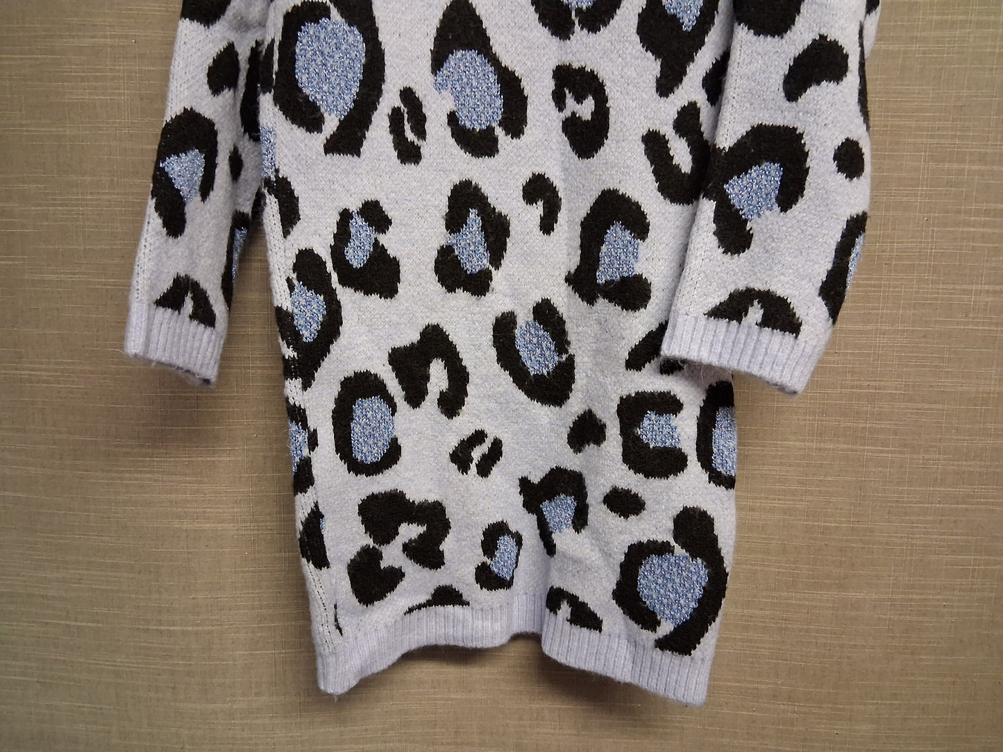 Nutmeg Girl Blue Leopard Print  Knitted Jumper Dress Age 10-11 Years