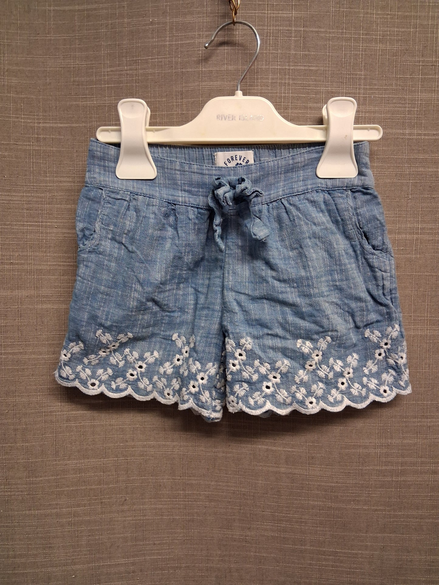 Mothercare Girls Blue Chambray Denim Shorts Age 2-3 Years