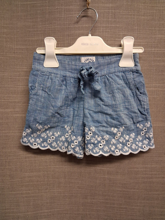 Mothercare Girls Blue Chambray Denim Shorts Age 2-3 Years