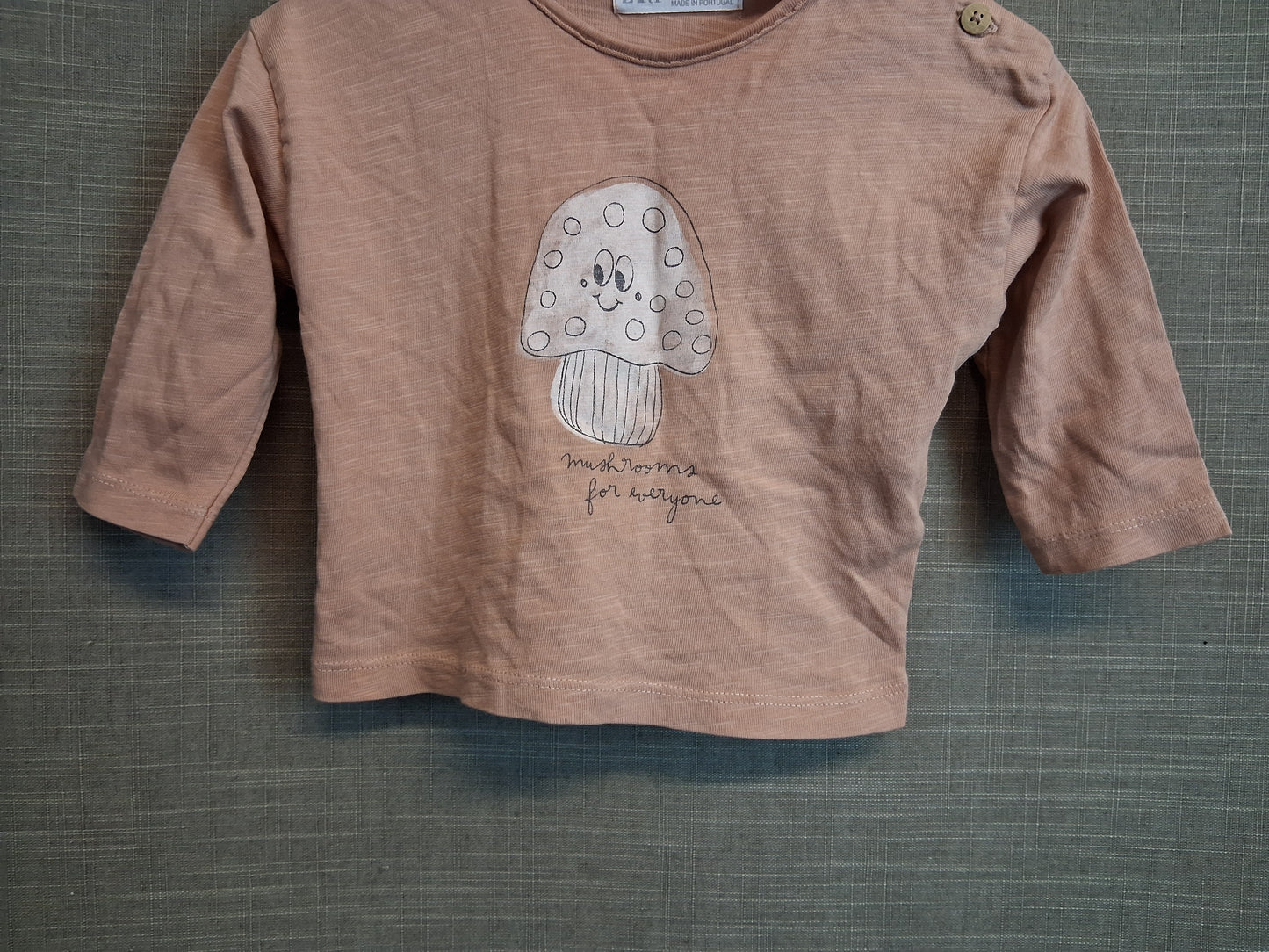 Zara Baby Tan Brown Long Sleeve T-Shirt Age 3-6 Months