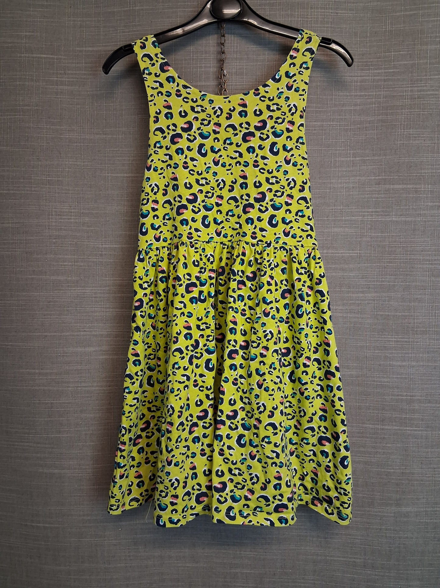 Olly & Molly Yellow Leopard Print Tunic Top Sleeveless Age 10-12 Years