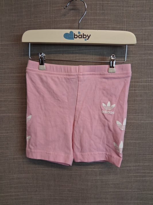 Adidas Girls Pink Cycle Jersey Shorts Age 12-18 Months