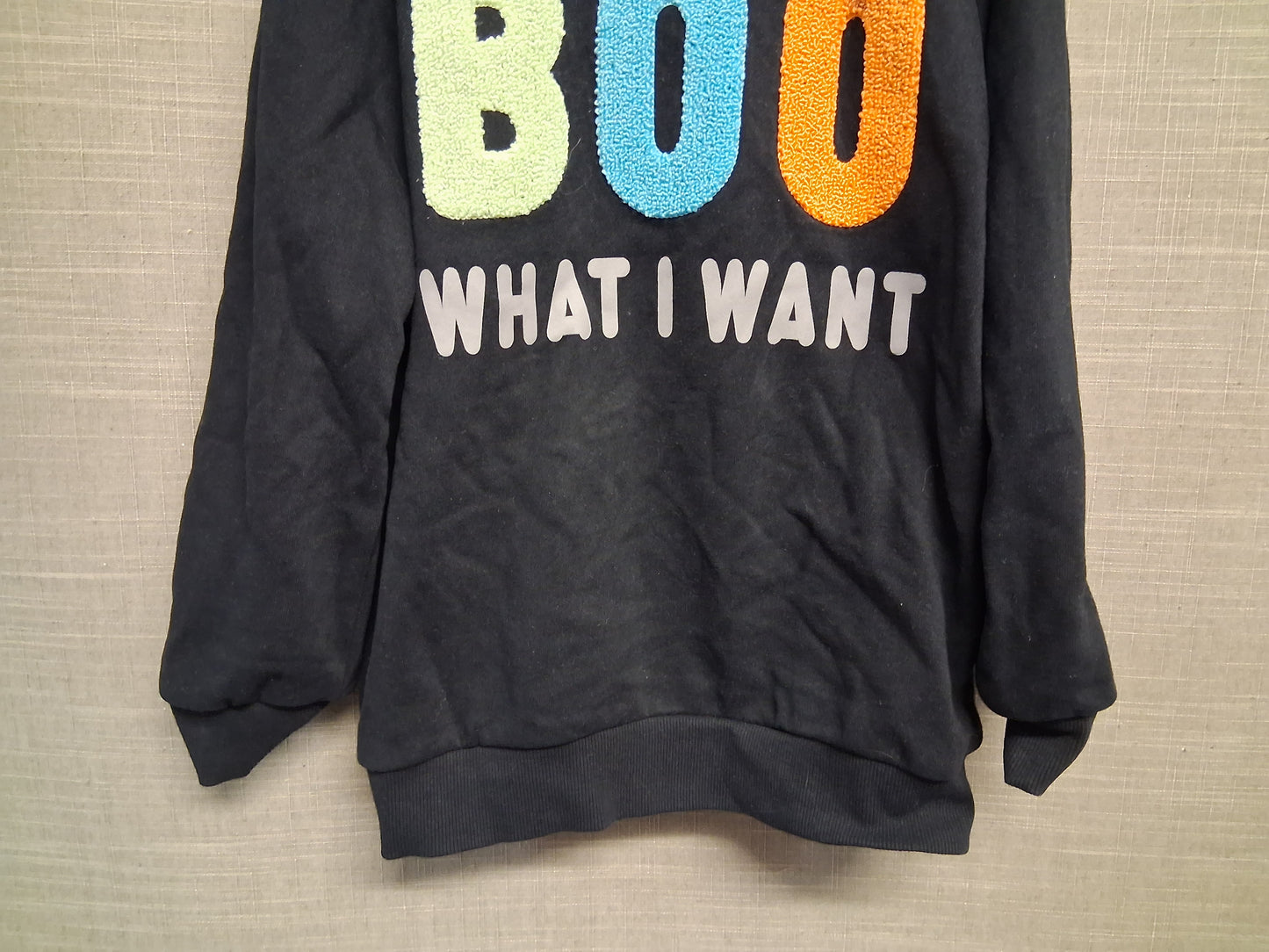 George Halloween Black 'Boo What I Want' Sweater Age 6-7 Years