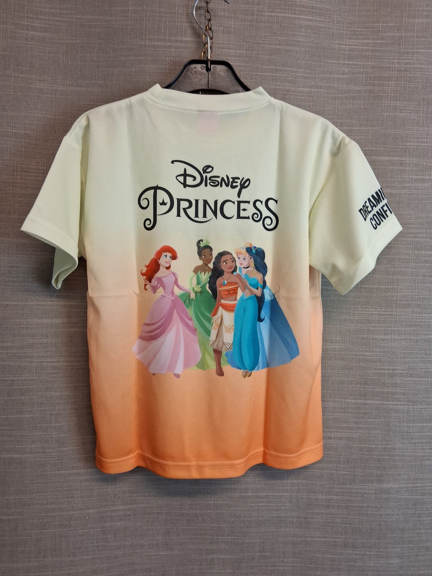 Disney Prince T-Shirt Short Sleeve 7-8 Years Orange Ombre Print on Back