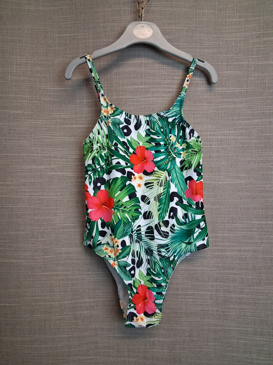 Shein Girls Swimsuit Tropical Print Floral One Piece Age 5 Years