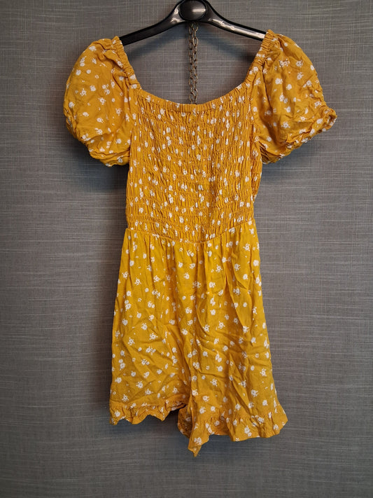 Matalan Yellow Floral Off the Shoulder Playsuit 10 Years