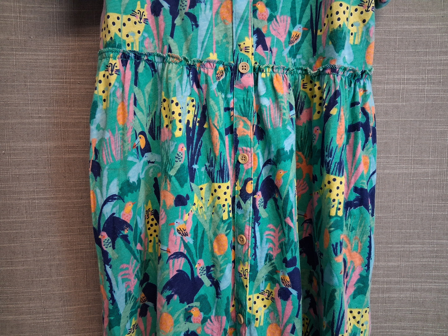 TU Girls Short Sleeve T-Shirt Dress Age 6-7 Years Tropical Theme