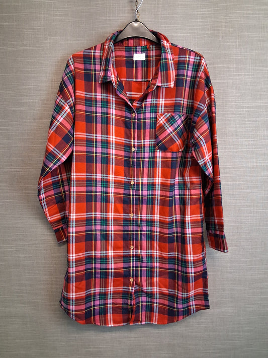 Next Girls Red Classic Check Tartan Night Shirt Age 14 years