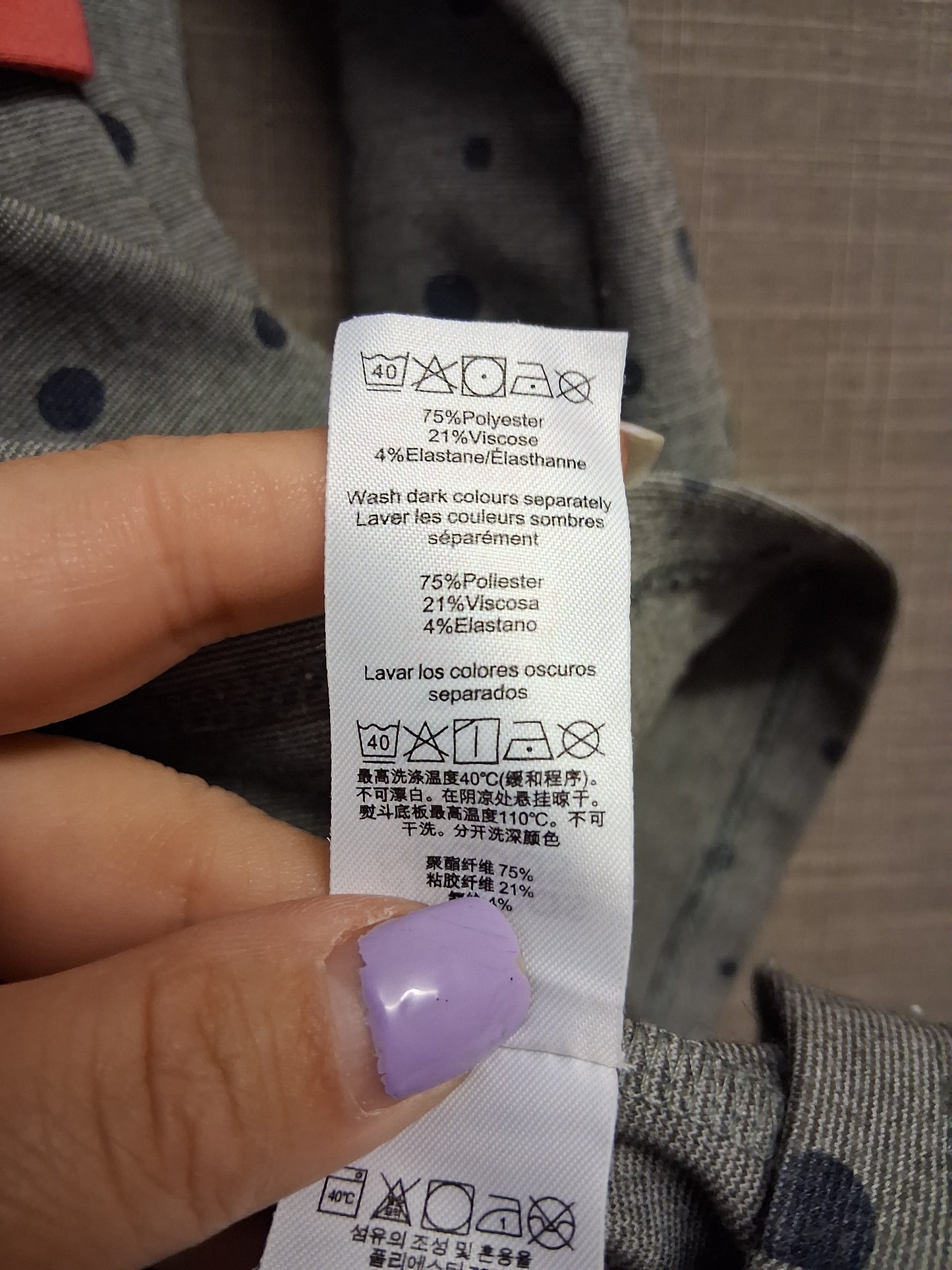 Mamas and Papas Grey Spotty A Line Dress Long Sleeve Age 18-24 Months
