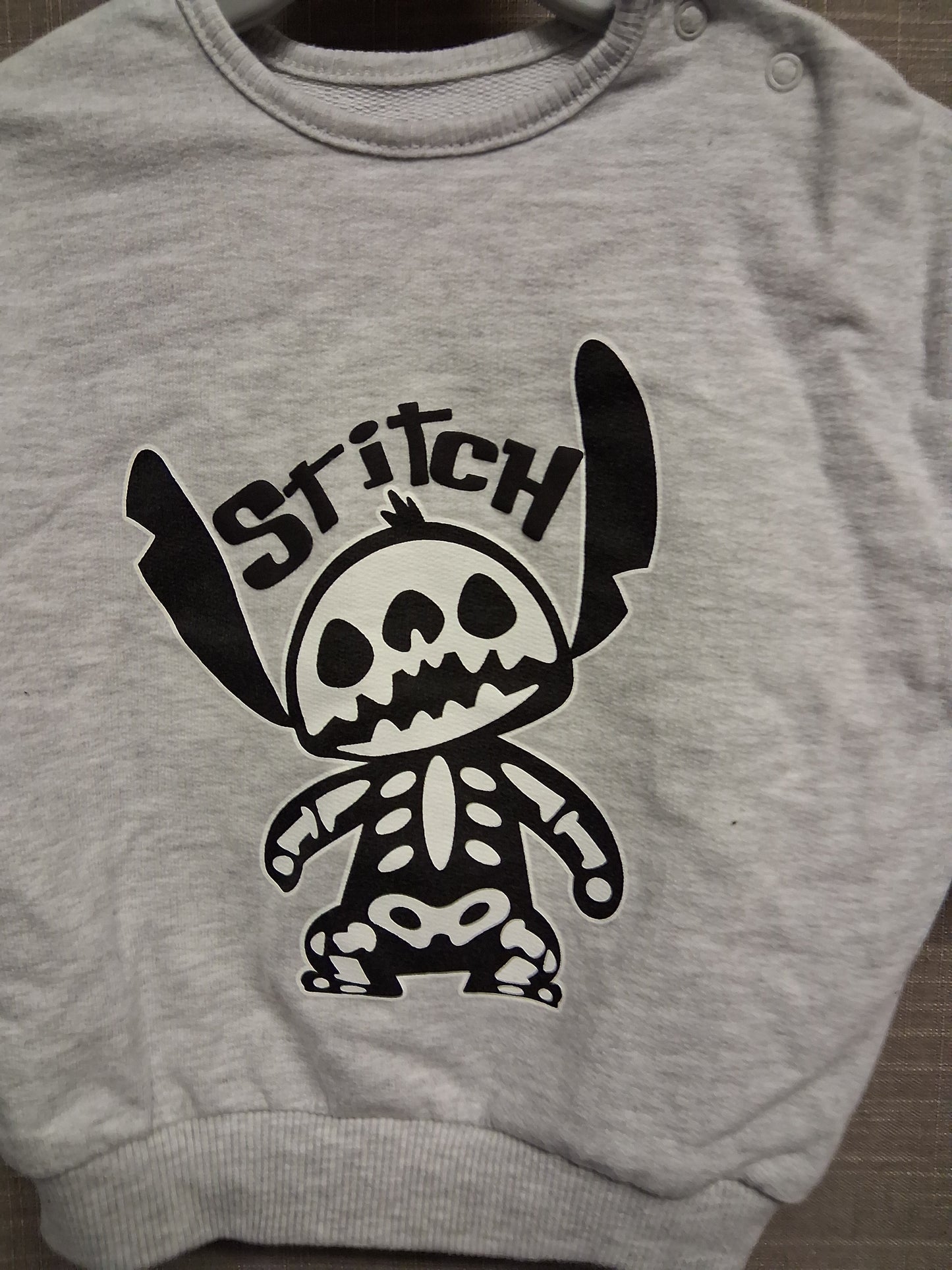George Boys Halloween Disney  Stitch Grey Sweater Age 0-3 Months