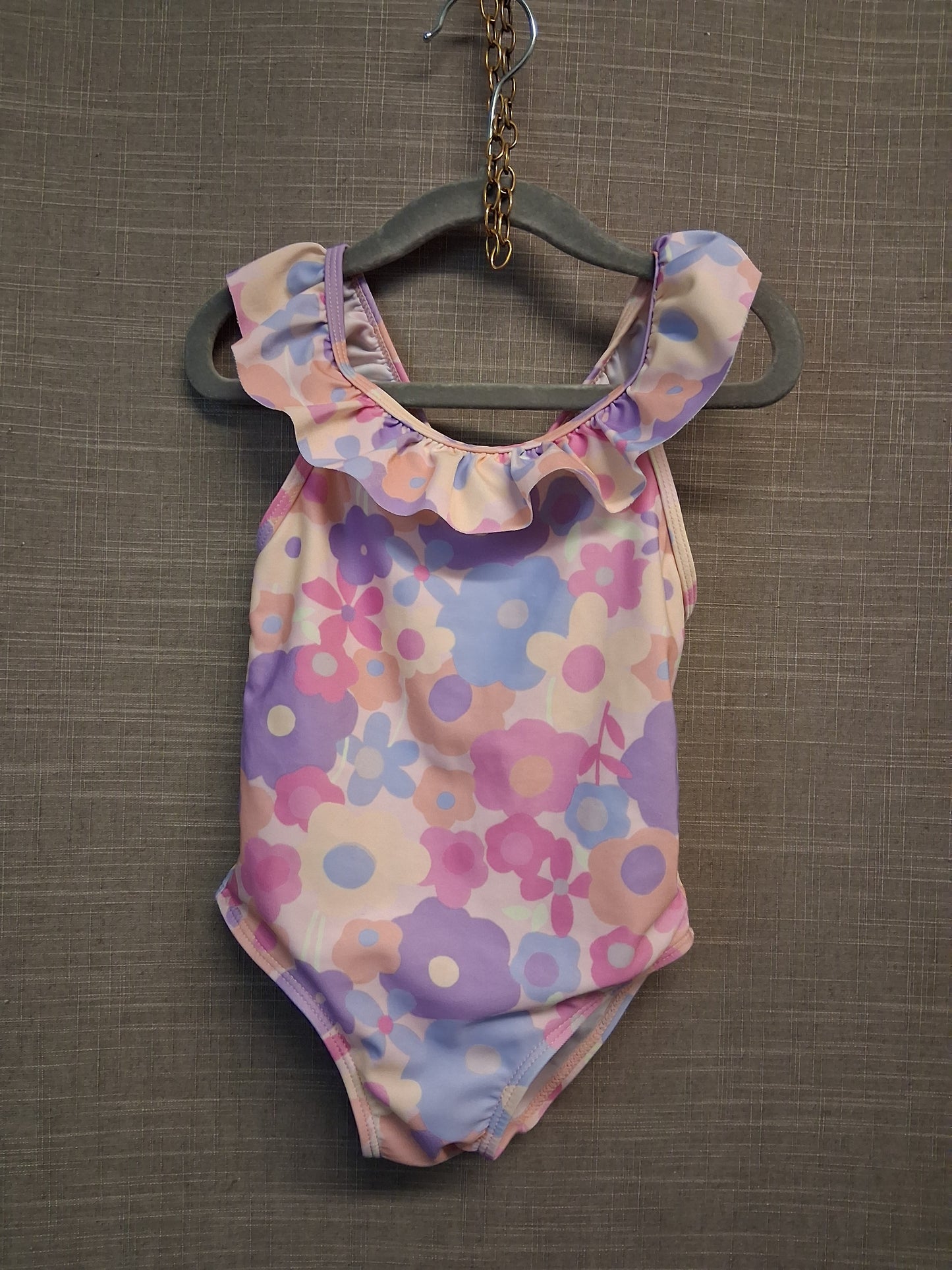 Primark Girls Pink Floral One Piece Swimsuit Age 3-4 Years