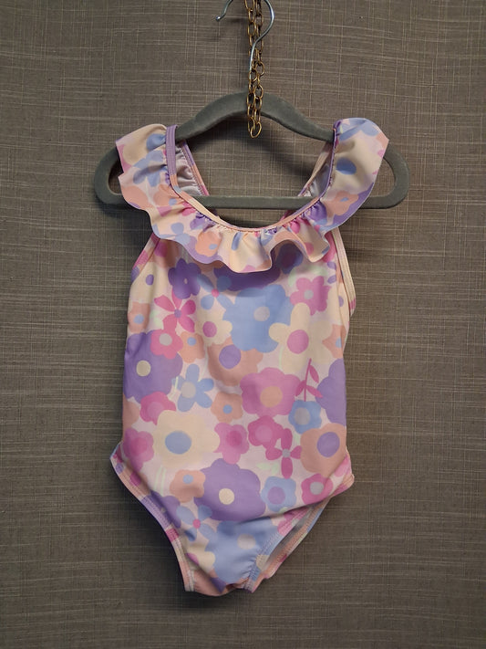 Primark Girls Pink Floral One Piece Swimsuit Age 3-4 Years