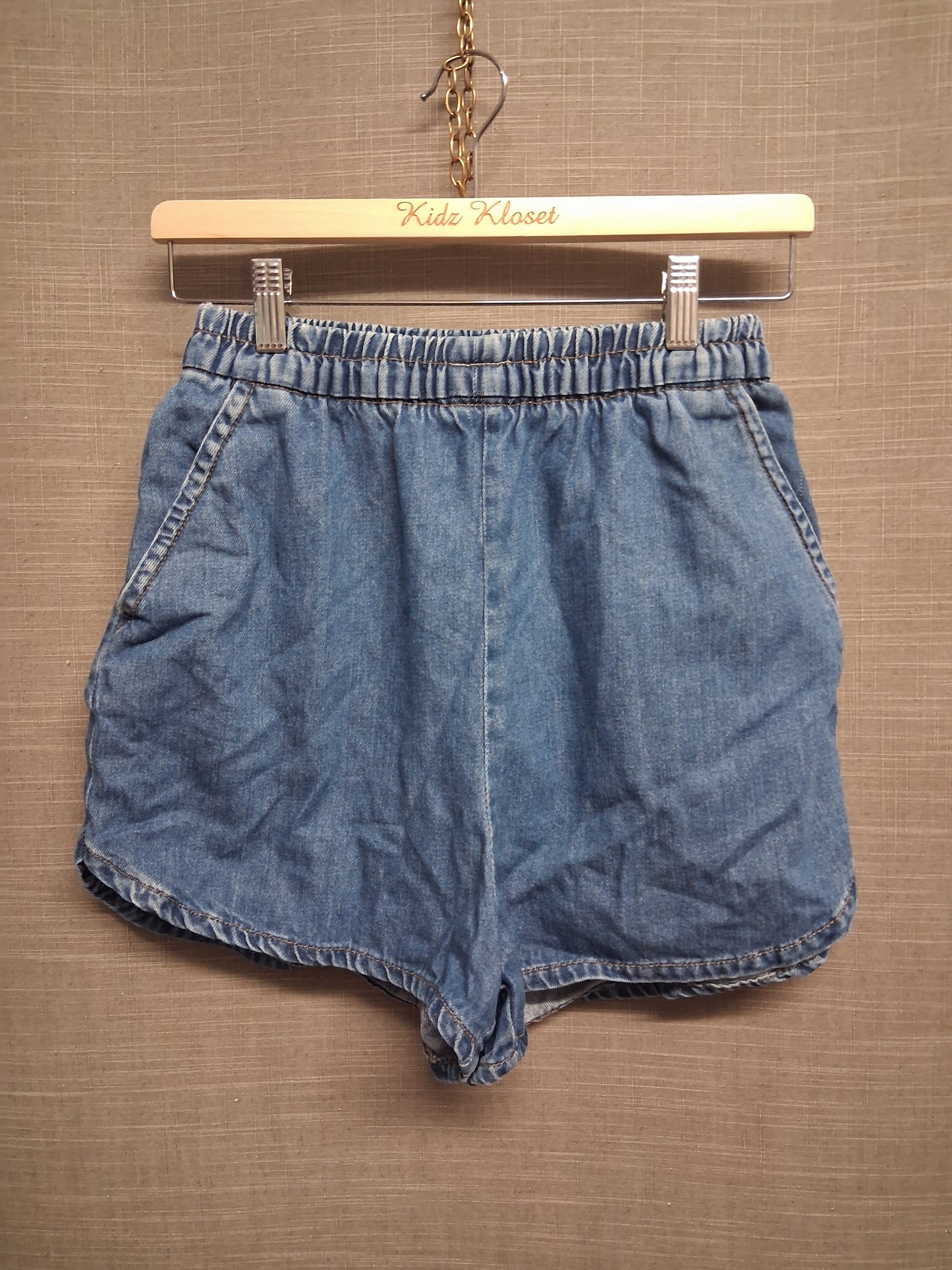 New Look Girls Denim Blue Shorts Elastic Waist Age 15 Years
