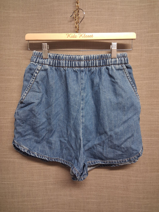 New Look Girls Denim Blue Shorts Elastic Waist Age 15 Years
