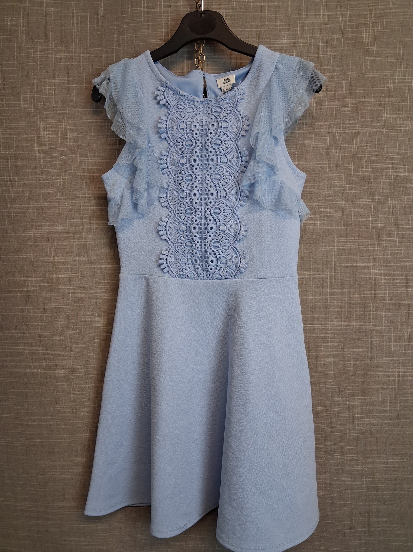River Island Girls Blue Dress Age 9-10 Years