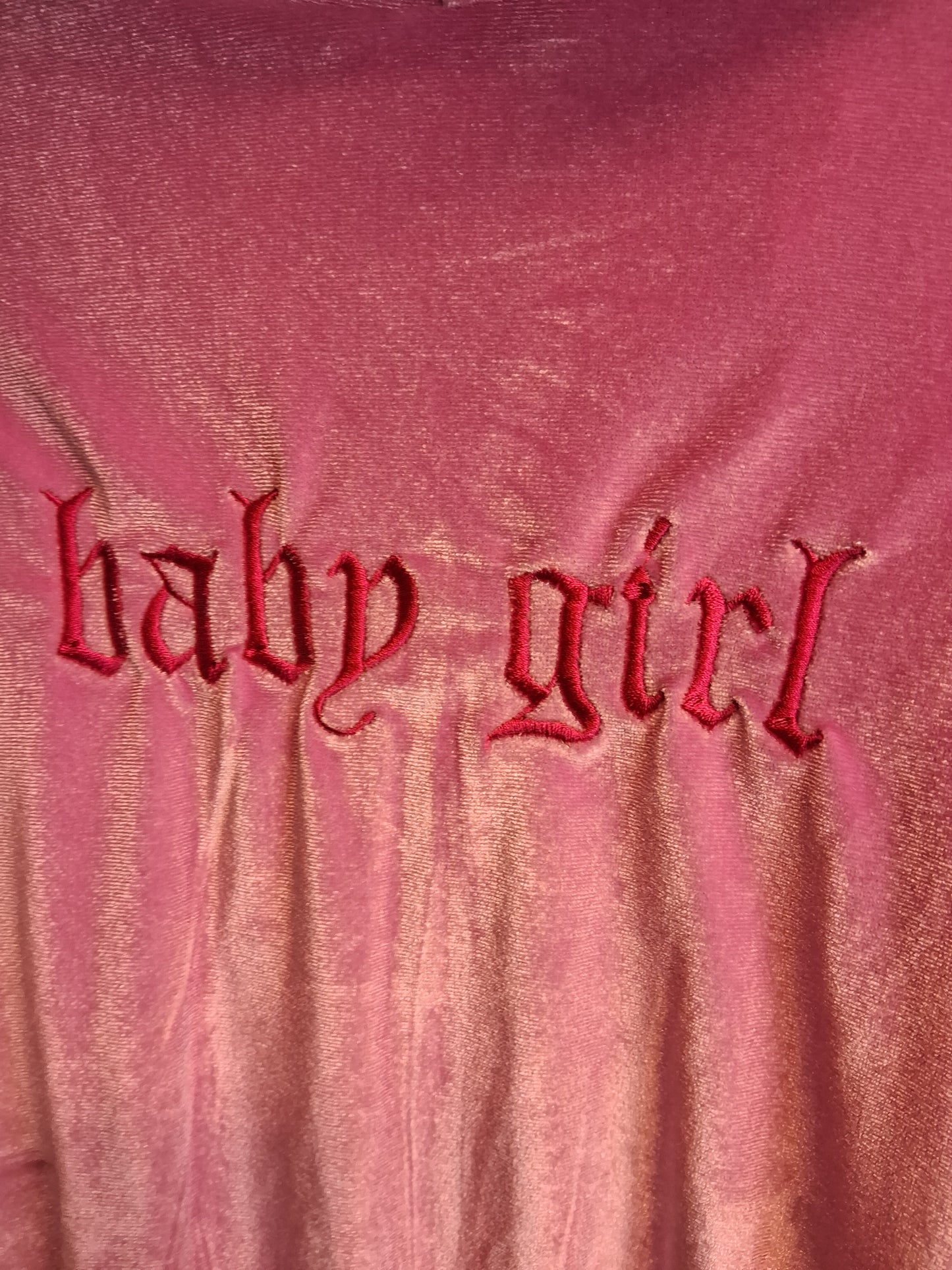 Shein Girls Velour Pink Full Zip Hoodie Age 10 Years