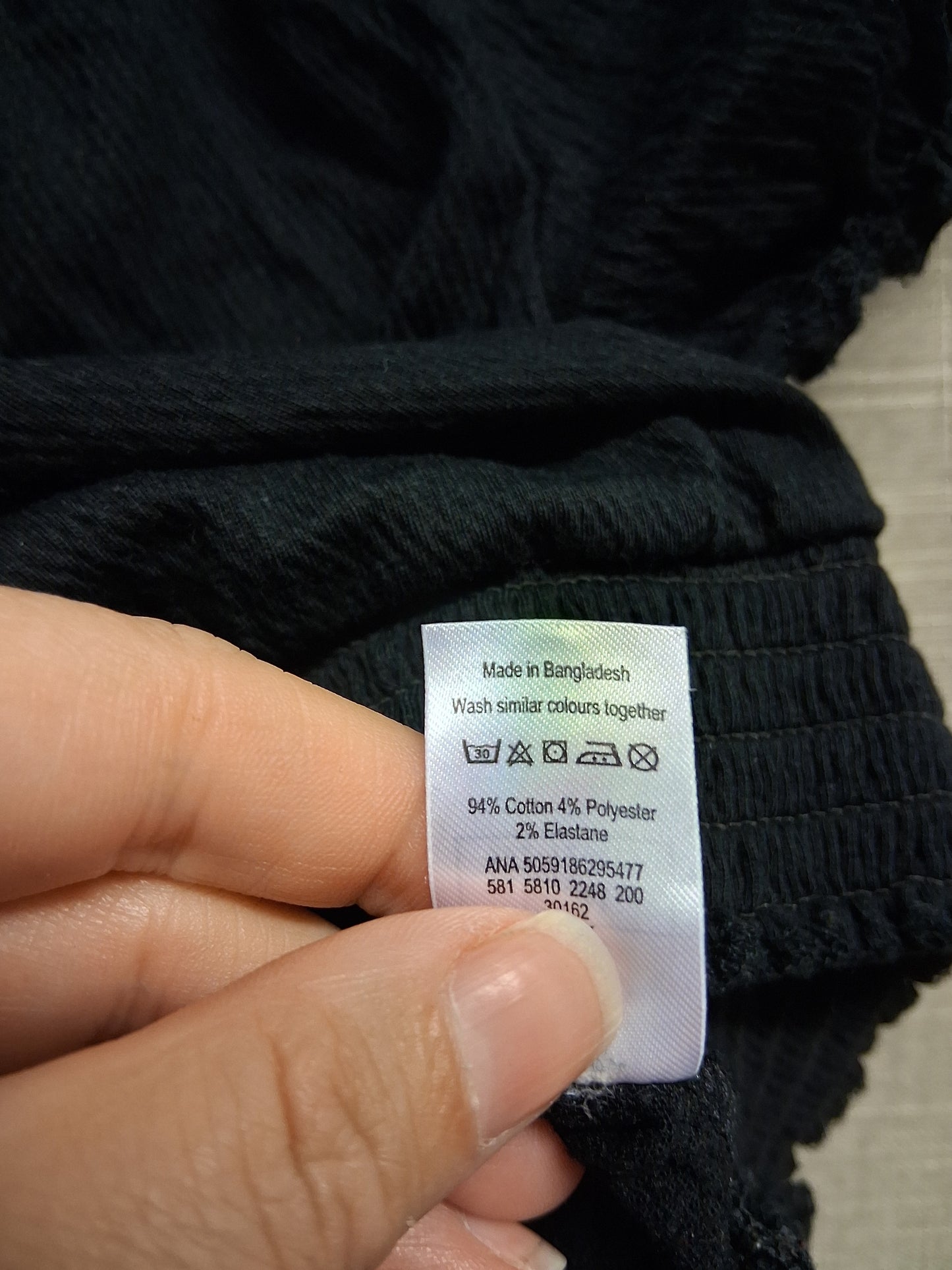 George Girls Black Off the Shoulder Top Age 7-8 Years