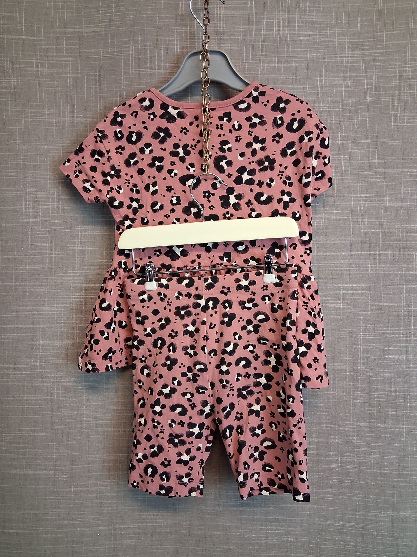 George 2 Piece Outfit Pink Animal Print Shorts and T-Shirt Age 3-4 Years