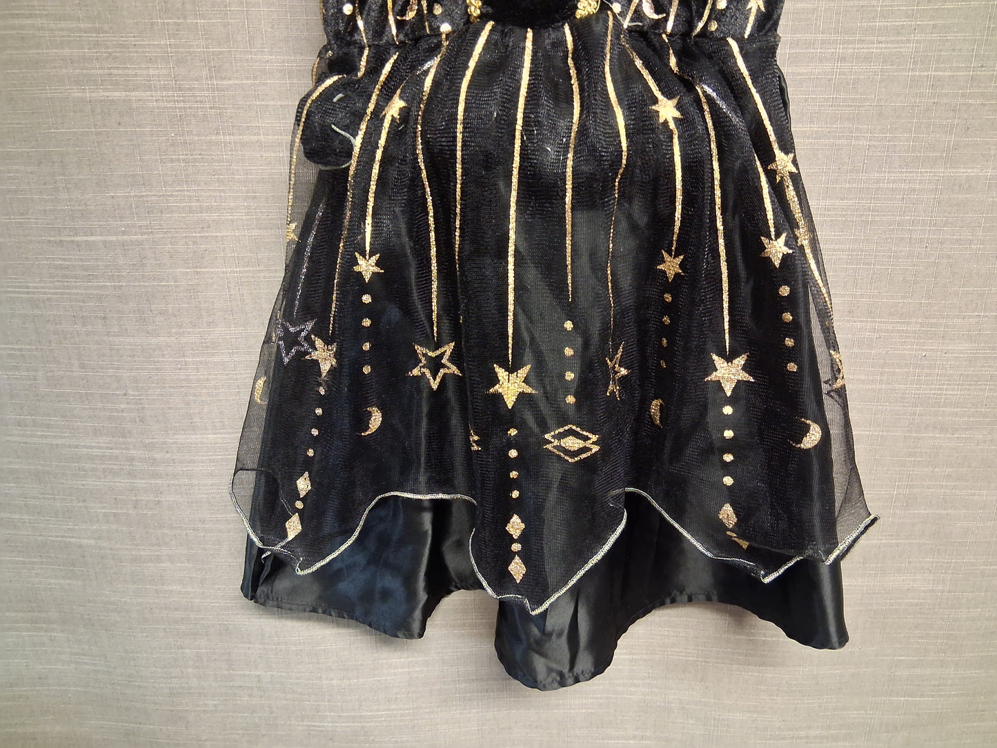 George Girls Halloween Witch Costume Black & Gold Age 7-8 Years
