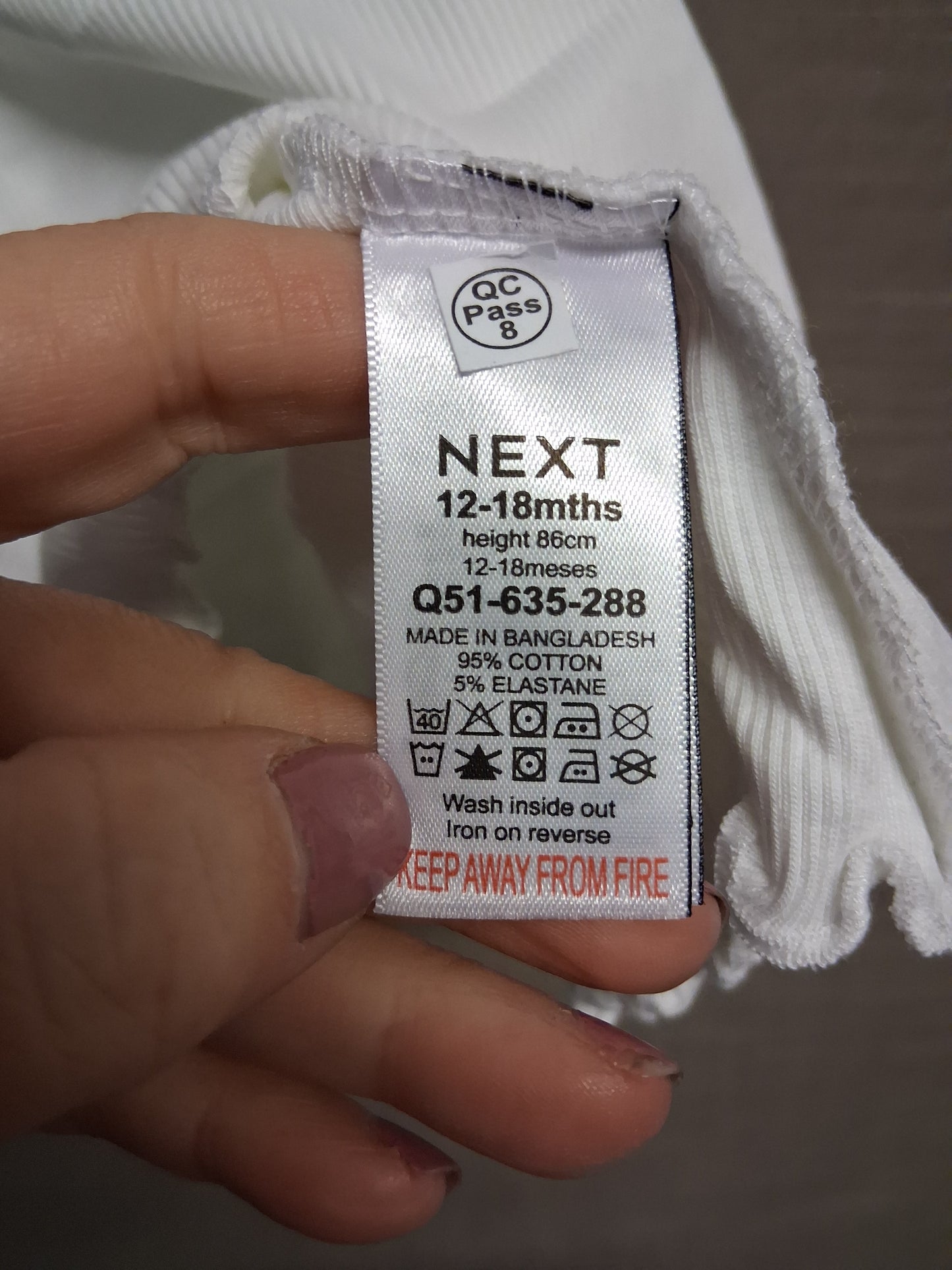 Next Girls White Sleeveless Jersey T-Shirt Age 12-18 Months