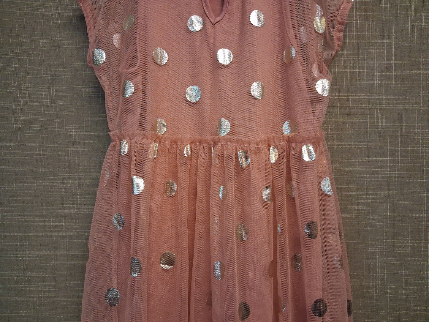 George Girls Pink Gold Spotty Dress Short Sleeve Age 5-6 Years