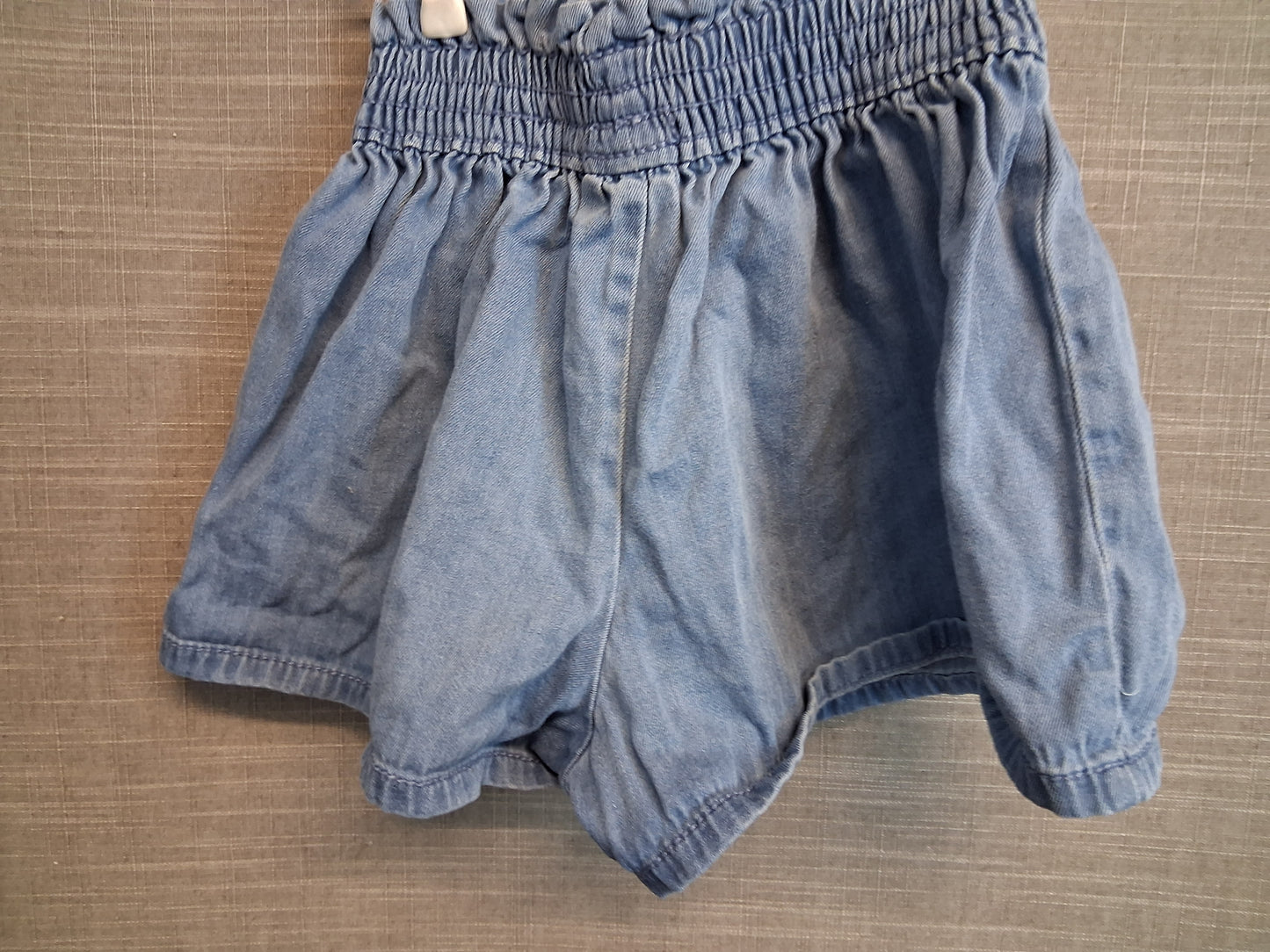 Next Girls Blue Denim Shorts Elastic Waist Age 3 Years