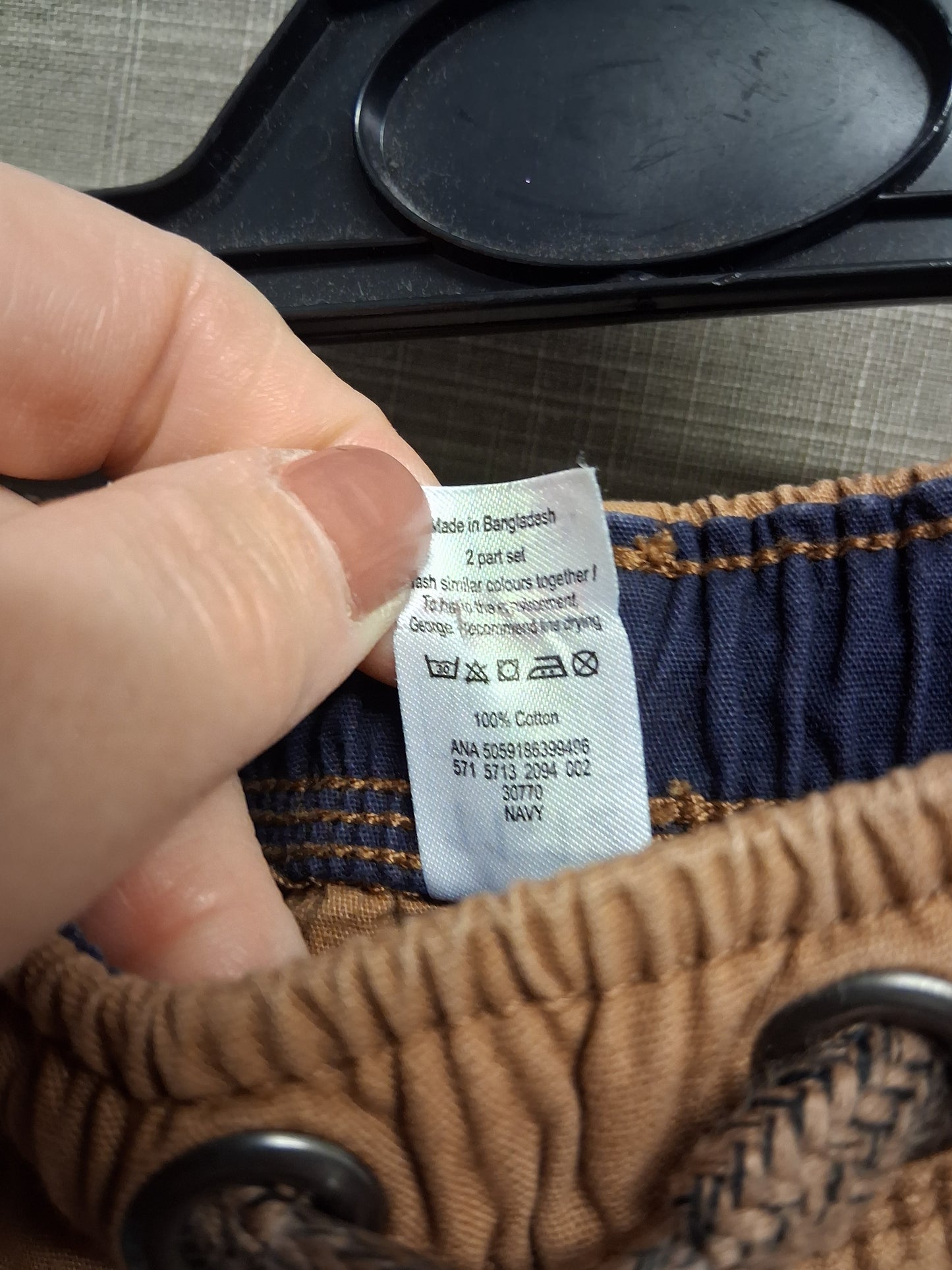George Boys Brown Chino Shorts Elastic Waist Age 11-12 Years