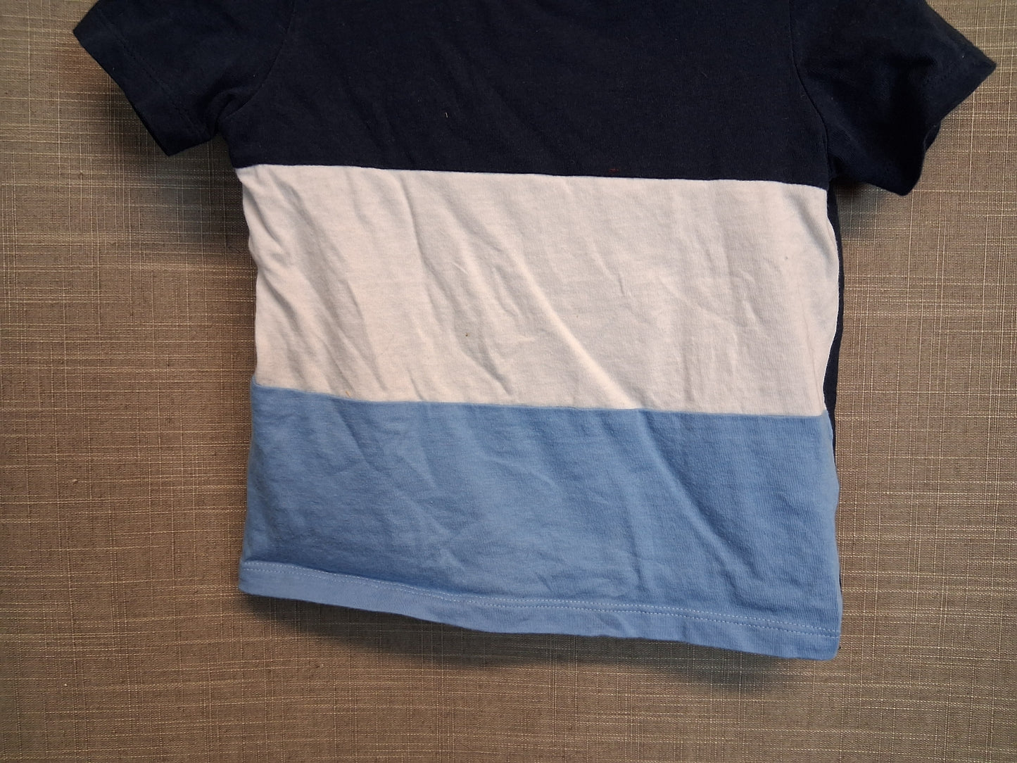 F&F Boys Blue Stripe Short Sleeve T-Shirt Age 9-12 Months