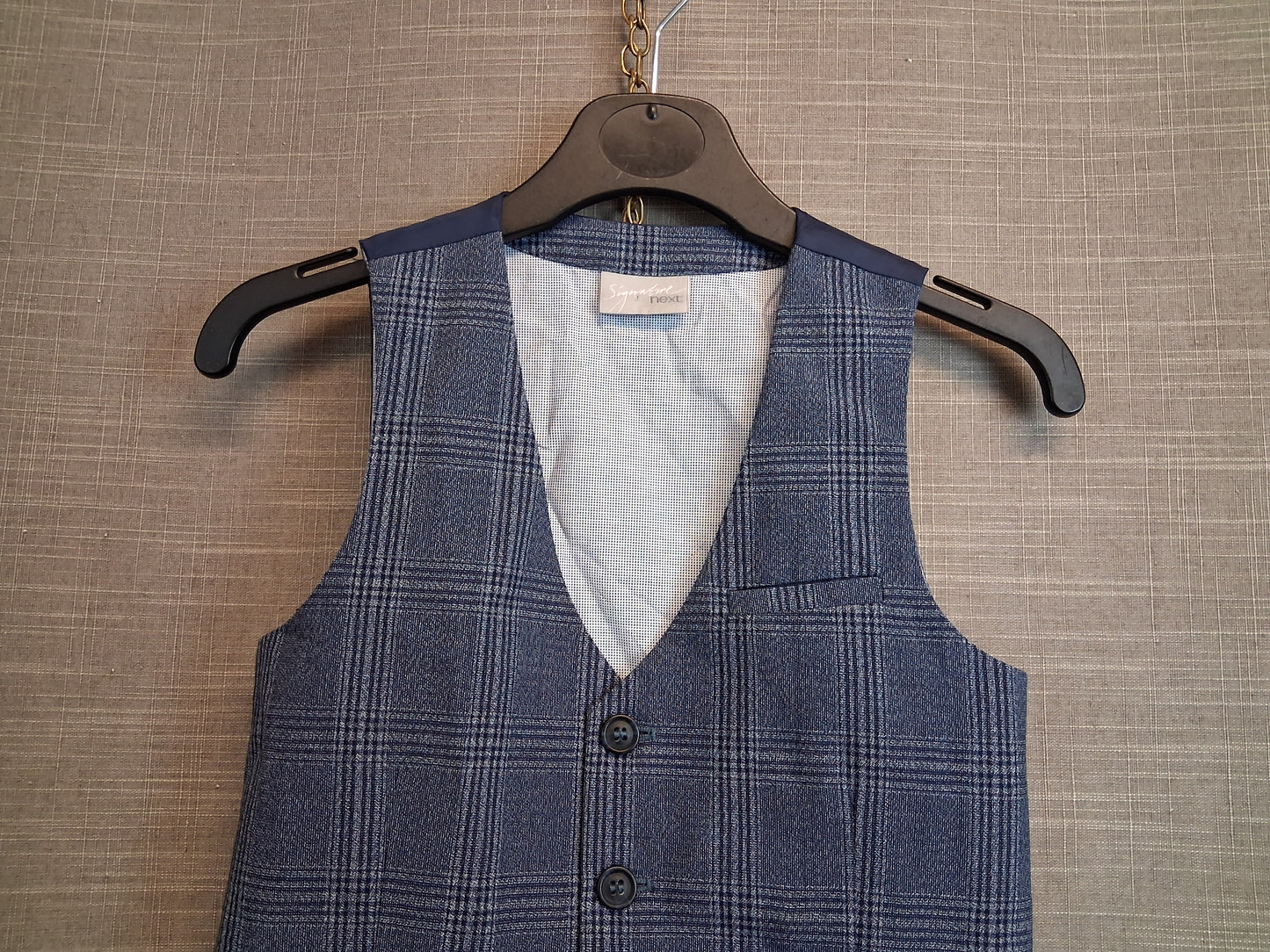Next Boys Blue Check Waistcoat Age 5 Years