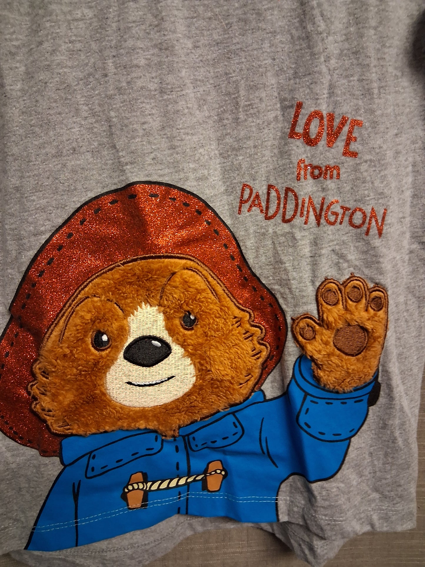Character World Paddington Bear Grey T-Shirt Age 5 Years