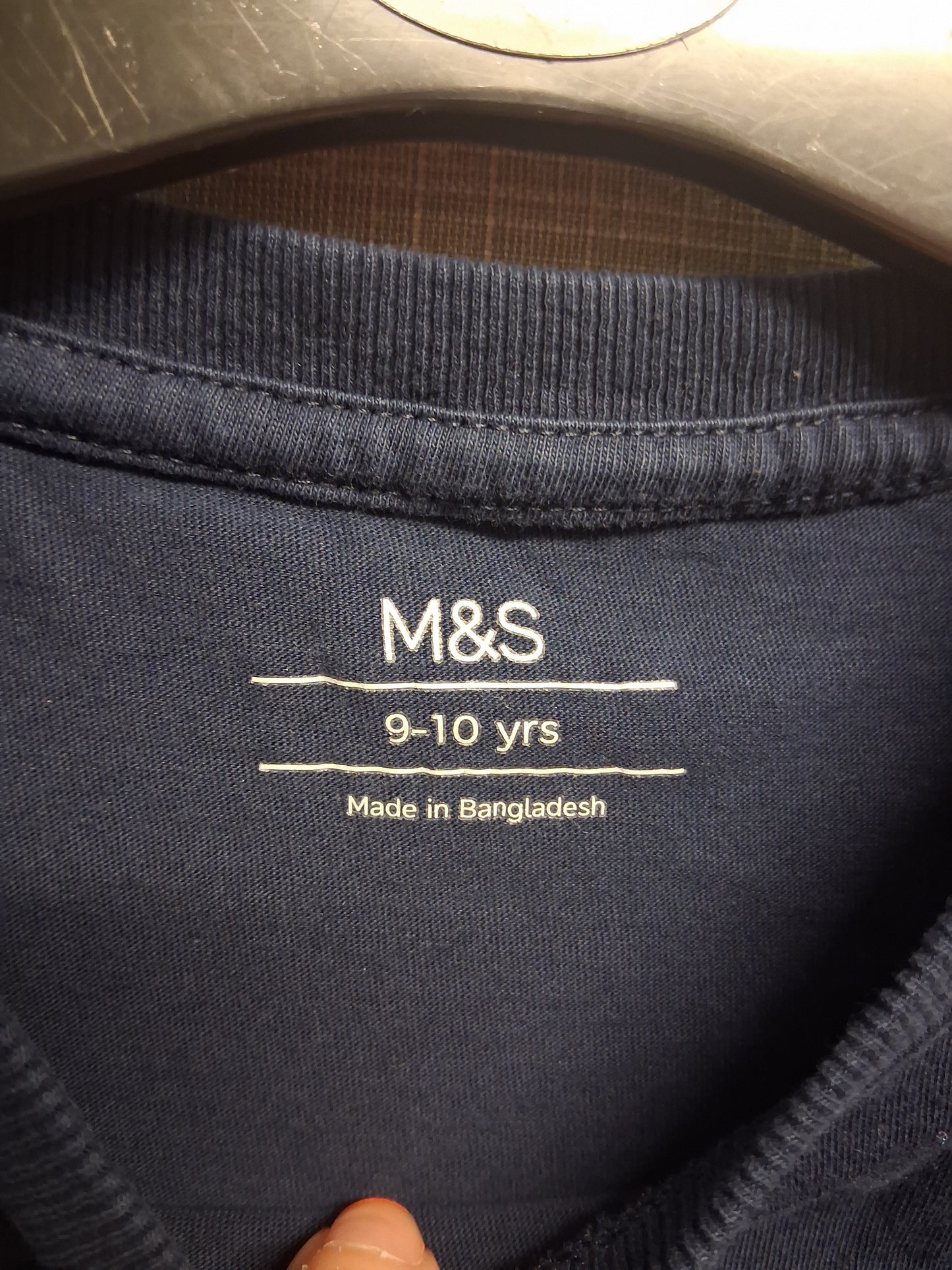 Marks and Spencer Navy Blue Short Sleeve T-Shirt Age 9-10 Years