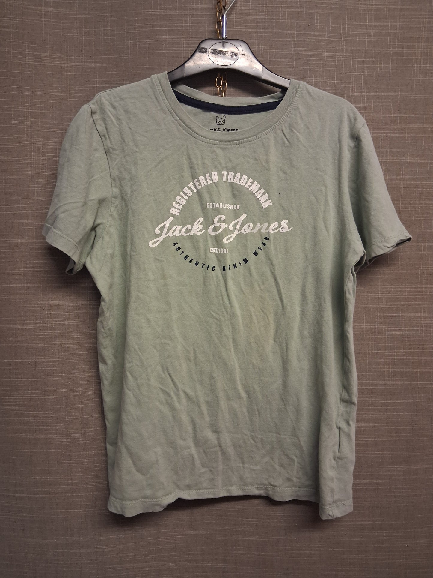 Jack&Jones Boys Sage Green Short Sleeve Slim Fit T-Shirt Age 14 Years