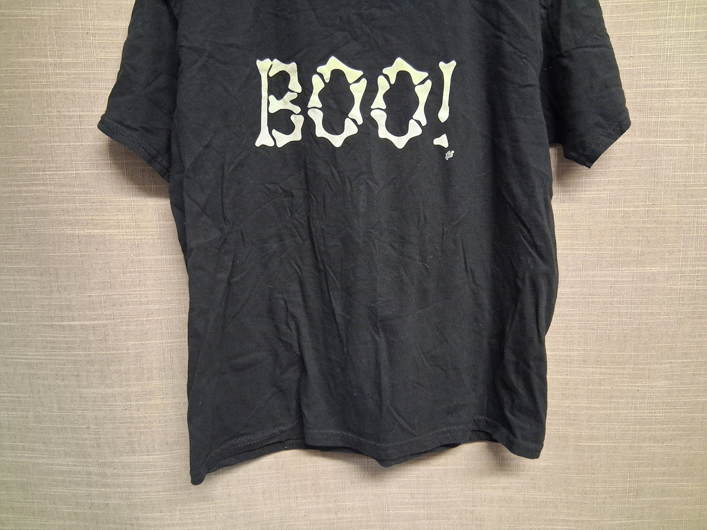 Gildan 'Boo!' Halloween Short Sleeve Black T-Shirt Size M Age 9-11 Years