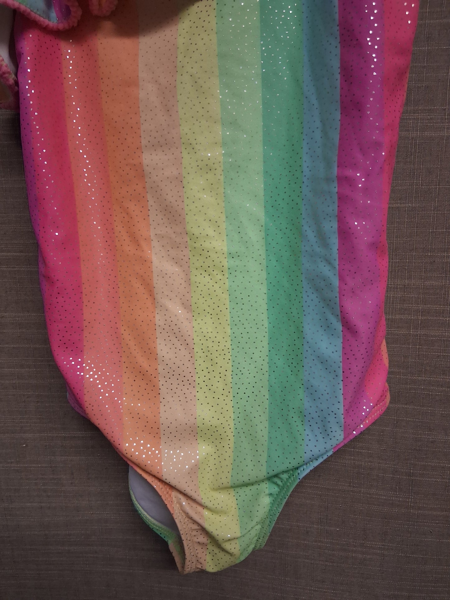 Pep & Co Girls Rainbow Glittery Swimsuit One Piece Age 8-9  Years