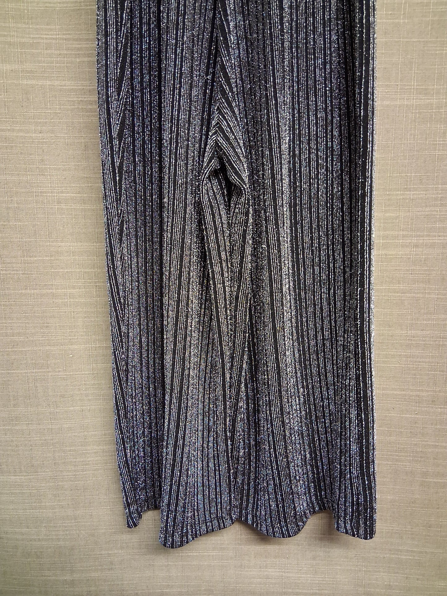 Primark Girls Black Silver Jumpsuit Age 10-11 Years with Belt