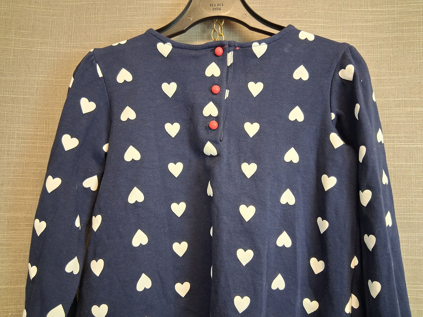 Nula Bug Girls Long Sleeve Love Heart Dress Age 6-7 Years Navy