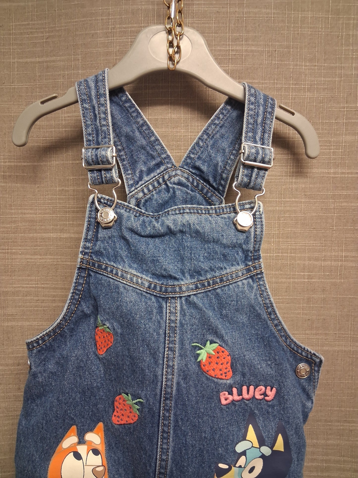 George Girls Bluey Denim Pinafore Dress Age 4-5 Years