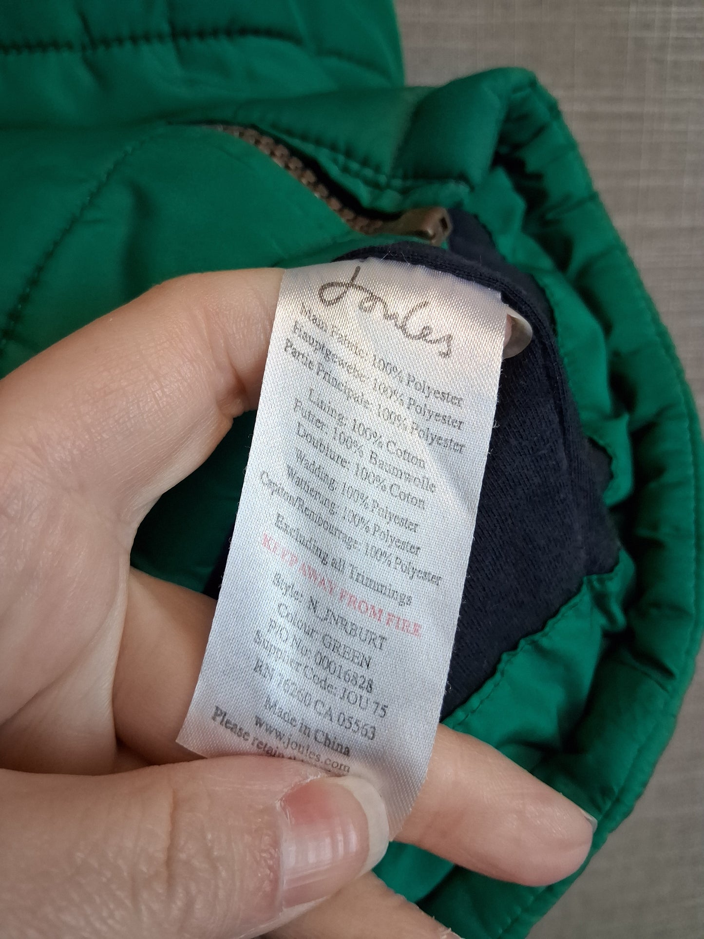 Joules Boys Padded Bodywarmer Gilet Green Age 6 Years