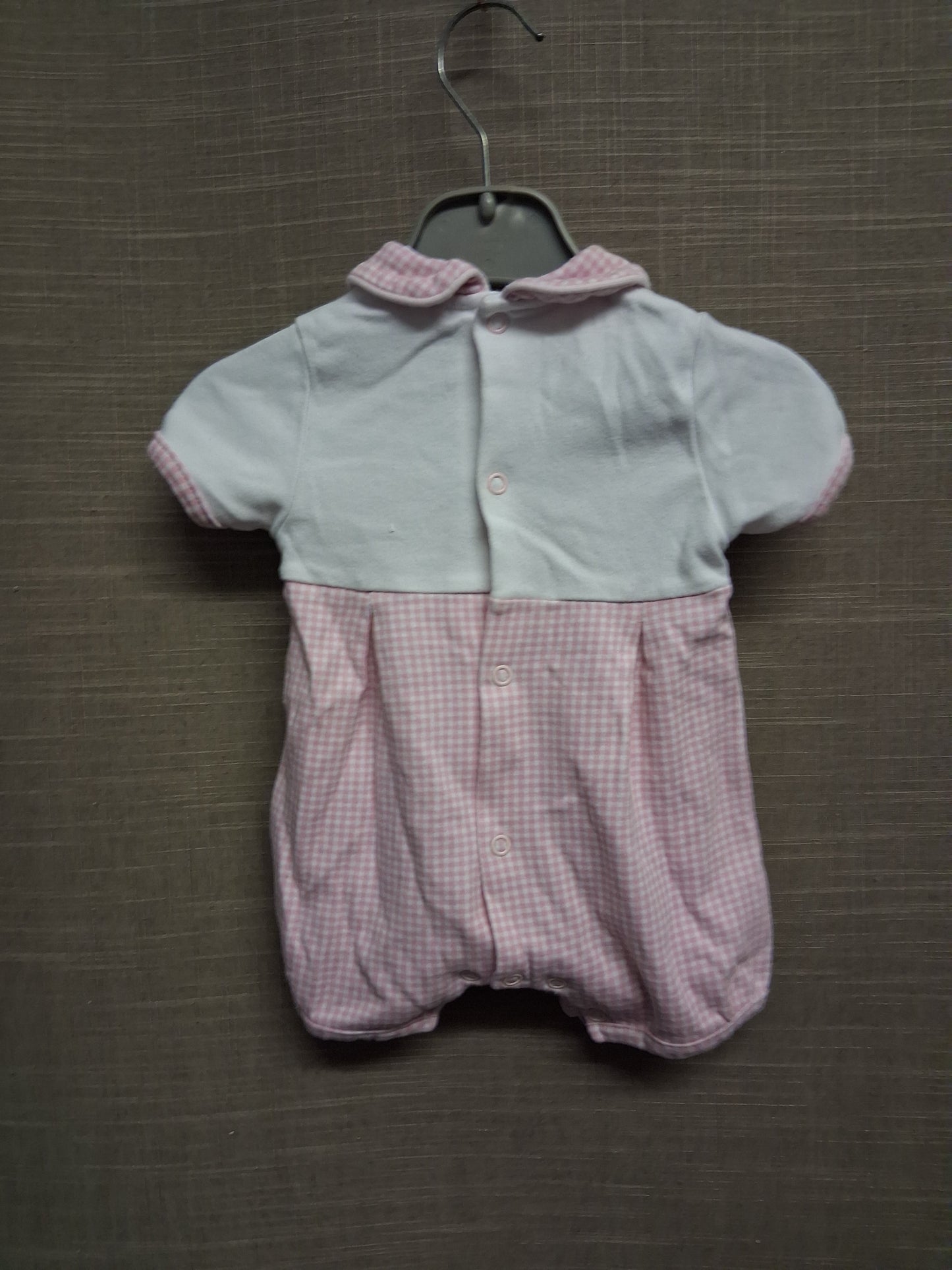 Dandelion Girls Pink White Romper Smock Detail Age 0-3 Months