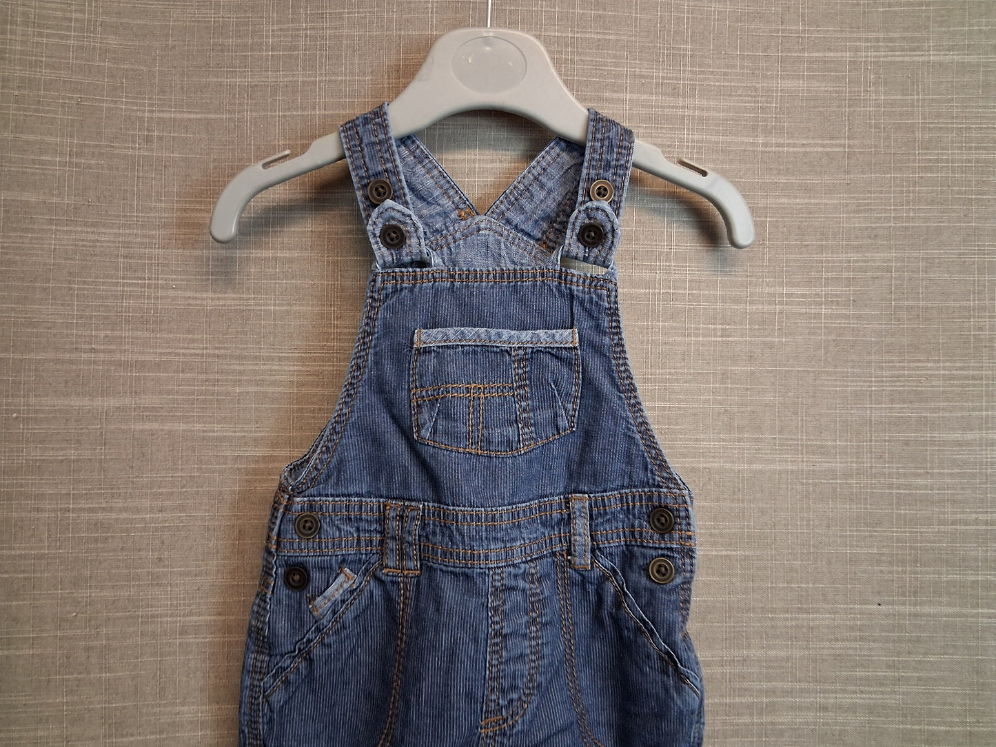 George Boys Blue Denim Dungarees Romper Age 3-6 Years