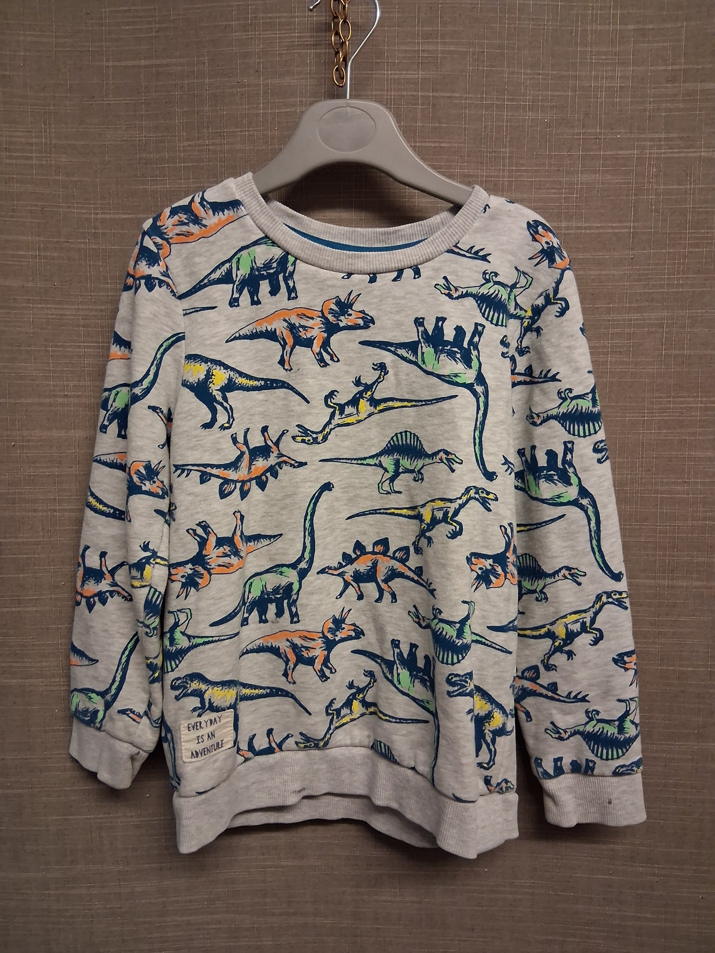 Nutmeg Boys Dinosaur Sweater Jumper Grey Age 5-6 Years