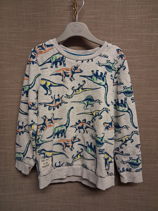 Nutmeg Boys Dinosaur Sweater Jumper Grey Age 5-6 Years