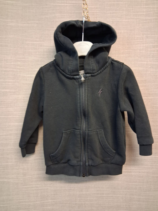 F&F Black Boys Full Zip Hoodie Jacket Age 18-24 Months