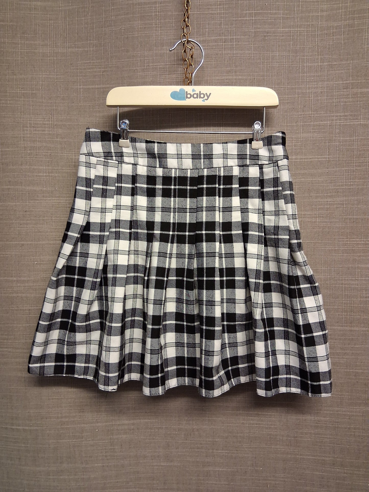 New Look Girls Black White Check Skirt Age 10 Years
