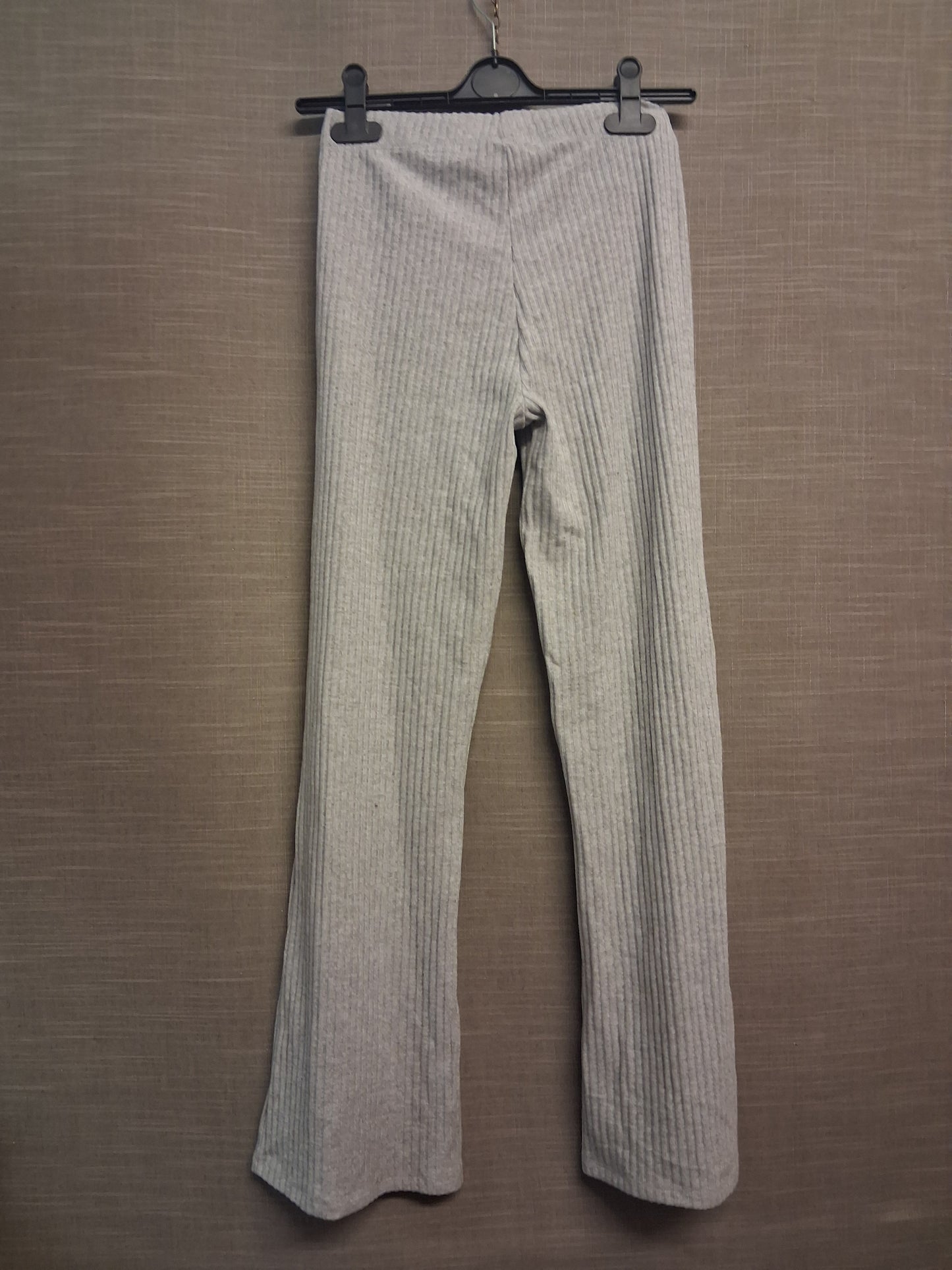 F&F Leggings Girls Grey Ribbed Slight Bootcut Age 14-15 Years