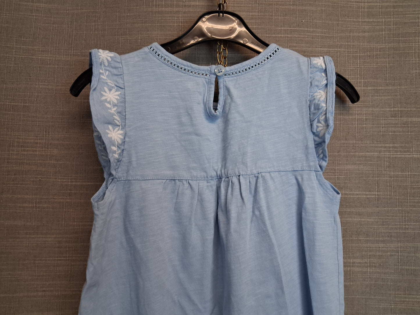F&F Light Blue Sleeveless A Line Jersey Dress Age 6-7 Years