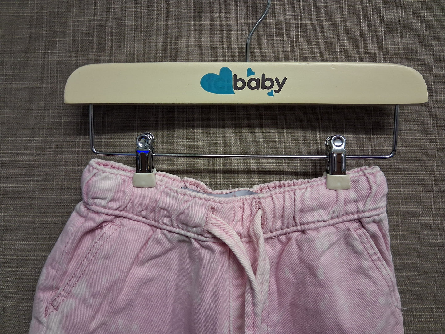 Primark Tie Waist Shorts Pink Denim Shorts Age 18-24 Months