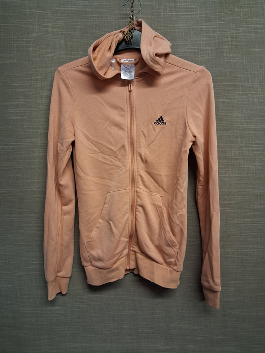 Adidas Girls Peach Full Zip Hoodie Long Sleeve Age 13-14 Years